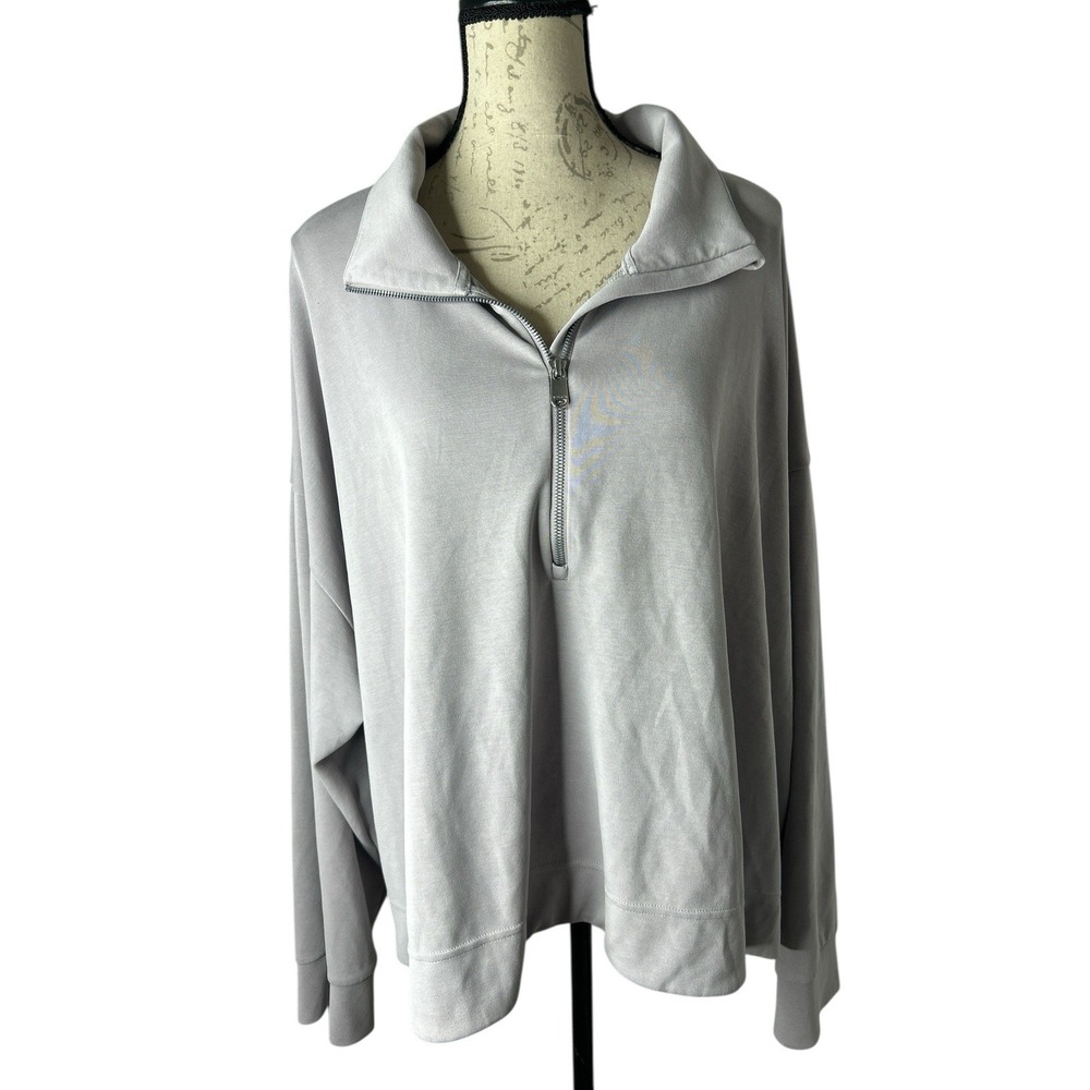 Athleta Seasoft Quarter 1/4 Zip‎ Light Purple SOFT Sweatshirt Pullover Plus 3X